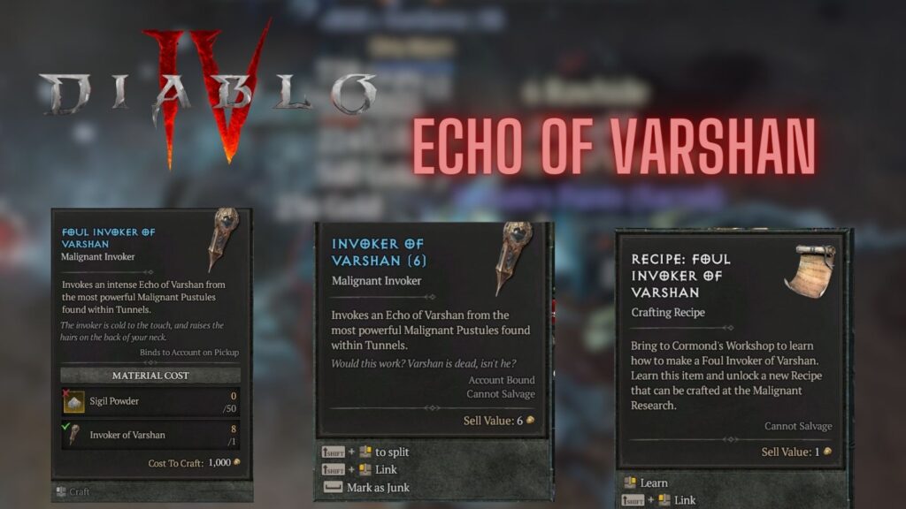 Diablo 4 Echo of Varshan Places